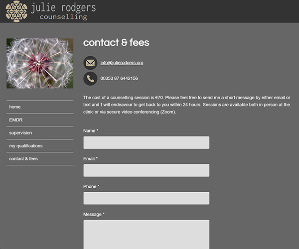 Julie Rodgers counselling screenshot