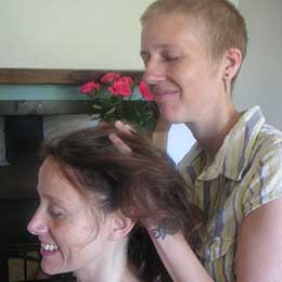 Helen giving Indian head massage